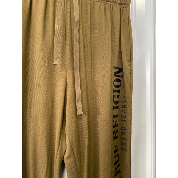 True Religion Joggers Size Large Pull On Elastic Waist Loungewear Pants Olive - Picture 3 of 7